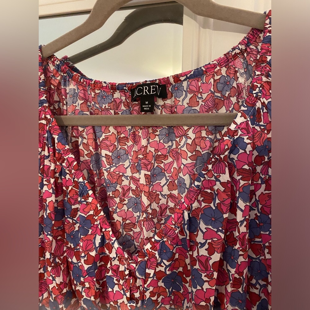 J. Crew Floral Smocked Waist Midi Dress - Picture 2 of 4